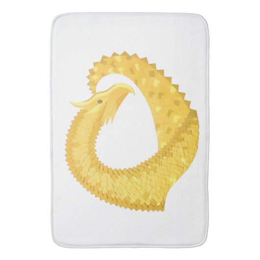 Gelber Herzdrache Badematte (Vorderseite Vertikal)