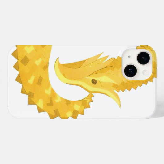 Gelber Herzdrache Case-Mate iPhone Hülle (Rückseite (Horizontal))