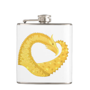 Gelber Herzdrache Flachmann