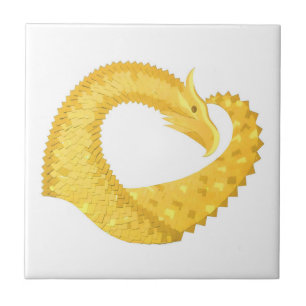 Gelber Herzdrache Fliese