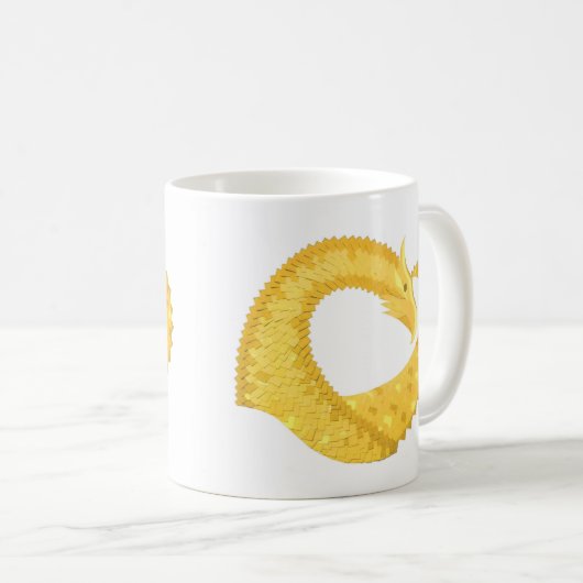 Gelber Herzdrache Kaffeetasse (VorderseiteRechts)