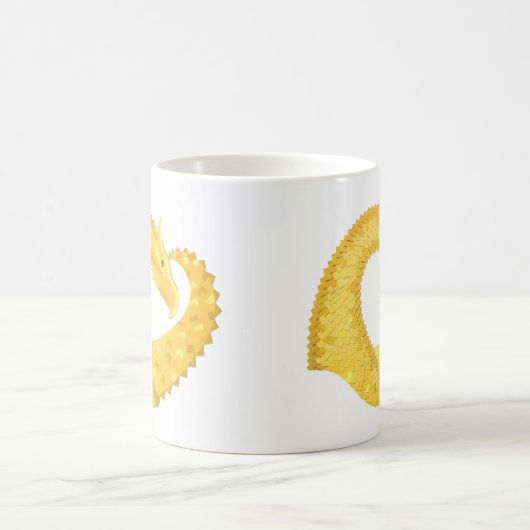 Gelber Herzdrache Kaffeetasse (Mittel)