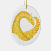 Gelber Herzdrache Keramikornament (Rechts)