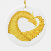 Gelber Herzdrache Keramikornament (Hinten)