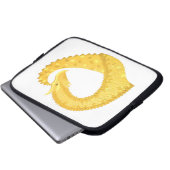 Gelber Herzdrache Laptopschutzhülle (Vorne Knopf)
