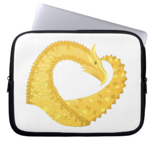 Gelber Herzdrache Laptopschutzhülle