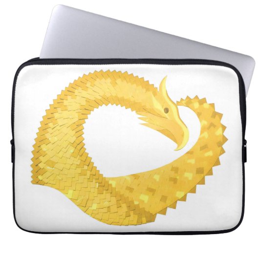 Gelber Herzdrache Laptopschutzhülle (Vorderseite)