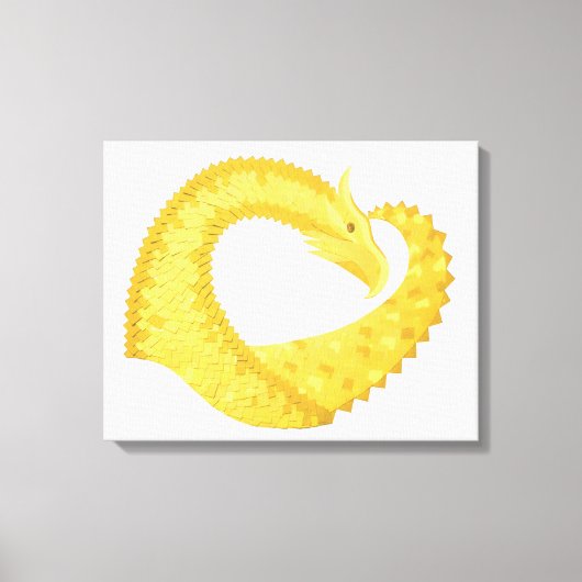 Gelber Herzdrache Leinwanddruck (Vorderseite)