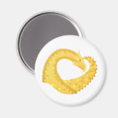 Gelber Herzdrache Magnet (Vorderseite/Rückseite)