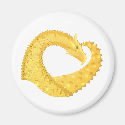 Gelber Herzdrache Magnet (Vorne)