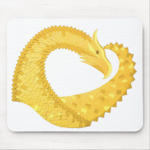 Gelber Herzdrache Mousepad
