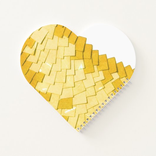 Gelber Herzdrache Notizblock (Rückseite)