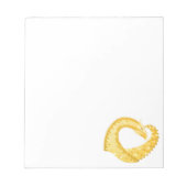 Gelber Herzdrache Notizblock (Vorderseite)