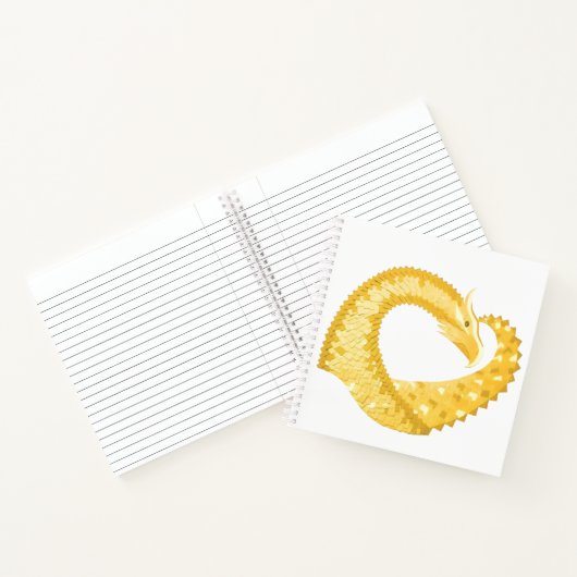 Gelber Herzdrache Notizbuch (Innenseite)