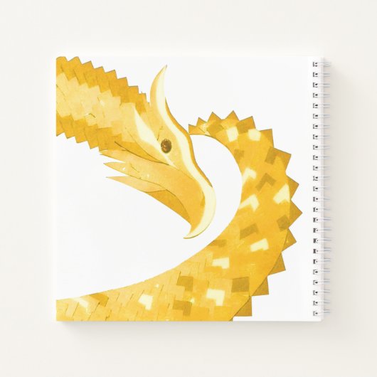 Gelber Herzdrache Notizbuch (Rückseite)