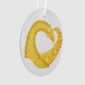 Gelber Herzdrache Ornament (Vorderseite)