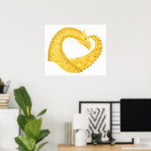 Gelber Herzdrache Poster (Heimbüro)