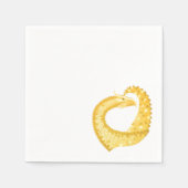 Gelber Herzdrache Serviette (Vorderseite)