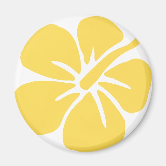Gelber Hibiskus Blume 1 Magnet (Vorne)