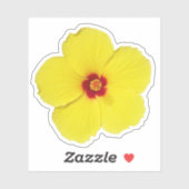 Gelber Hibiskus Blume Art Aufkleber (Blatt)
