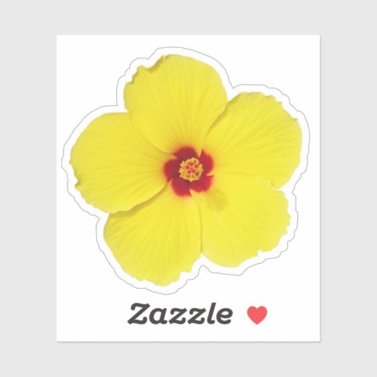 Gelber Hibiskus Blume Art Aufkleber (Blatt)
