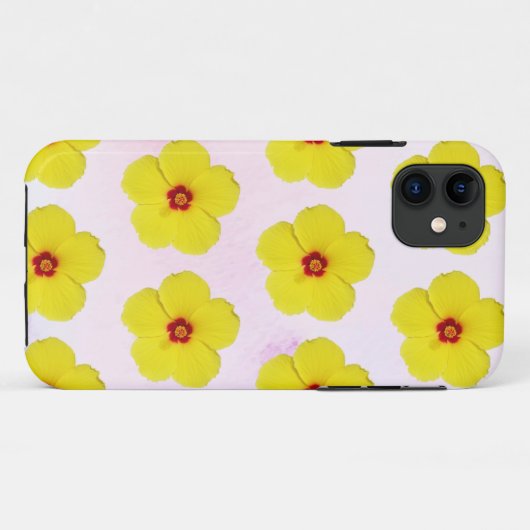Gelber Hibiskus Blume Art Case-Mate iPhone Hülle (Rückseite (Horizontal))