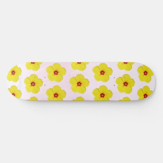Gelber Hibiskus Blume Art Skateboard (Horizontal)