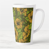 Gelber Hibiskus Blume Latte Tasse (Rechts)