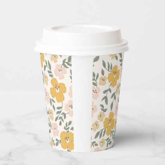 Gelber Hibiskus Blume Pappbecher (Links)