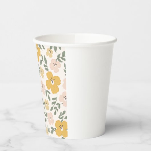 Gelber Hibiskus Blume Pappbecher (Links)