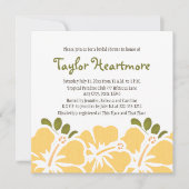 Gelber Hibiskus Bridal Dusche Einladungen (Vorderseite)