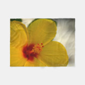 Gelber Hibiskus Fleecedecke (Vorderseite (Horizontal))