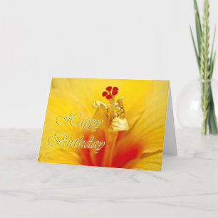 Gelber Hibiskus Geburtstag Karte