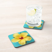 Gelber Hibiskus Getränkeuntersetzer (Rechte Seite)