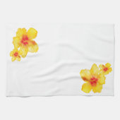 Gelber Hibiskus hawaiianische Blume Geschirrtuch (Horizontal)