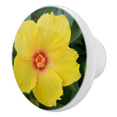 Gelber Hibiskus Keramik Keramikknauf (Rechts)