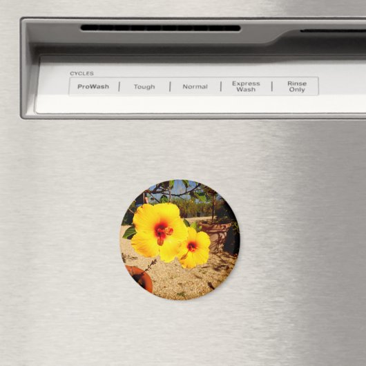 Gelber Hibiskus Magnet (In Situ (Geschirrspüler))