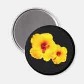 Gelber Hibiskus Magnet (Vorderseite/Rückseite)