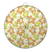 Gelber Hibiskus, orangefarbener Hibiskus, Blumenmu Dartscheibe (vorne)