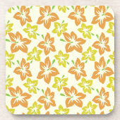 Gelber Hibiskus, orangefarbener Hibiskus, Blumenmu Getränkeuntersetzer (Vorderseite)