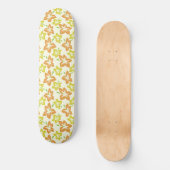 Gelber Hibiskus, orangefarbener Hibiskus, Blumenmu Skateboard (Vorderseite)
