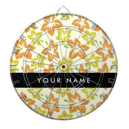 Gelber Hibiskus, orangefarbener Hibiskus, Ihr Name Dartscheibe
