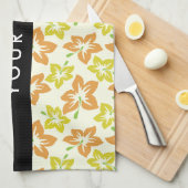 Gelber Hibiskus, orangefarbener Hibiskus, Ihr Name Geschirrtuch (Viertel Falte)