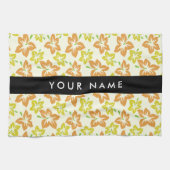 Gelber Hibiskus, orangefarbener Hibiskus, Ihr Name Geschirrtuch (Horizontal)