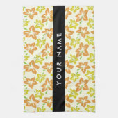 Gelber Hibiskus, orangefarbener Hibiskus, Ihr Name Geschirrtuch (Vertikal)