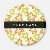 Gelber Hibiskus, orangefarbener Hibiskus, Ihr Name Magnet (Vorne)