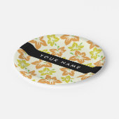 Gelber Hibiskus, orangefarbener Hibiskus, Ihr Name Pappteller (Schrägansicht)