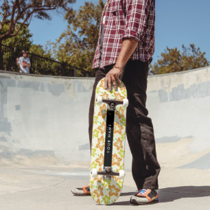 Gelber Hibiskus, orangefarbener Hibiskus, Ihr Name Skateboard