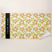 Gelber Hibiskus, orangefarbener Hibiskus, Ihr Name Strandtuch (Vorderseite)