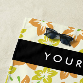 Gelber Hibiskus, orangefarbener Hibiskus, Ihr Name Strandtuch